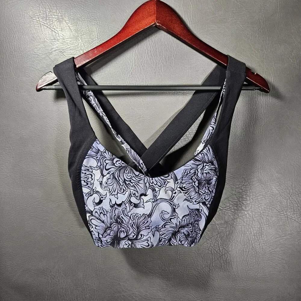 Lululemon Sportsbra Womens Size 8 Floral Geometric Art Design Sports Bra Padded